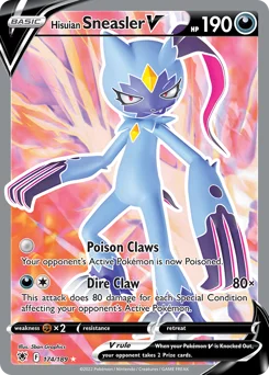 Hisuian Sneasler V Pokemon card from Astral Radiance, card number 174