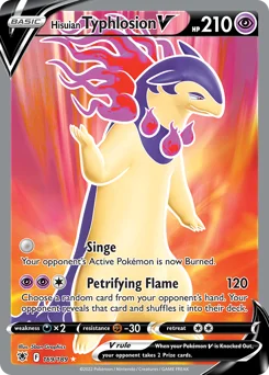 Hisuian Typhlosion V Pokemon card from Astral Radiance, card number 169