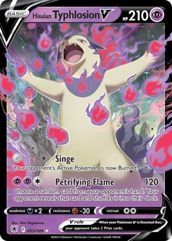 Hisuian Typhlosion V Pokemon card from Astral Radiance, card number 53