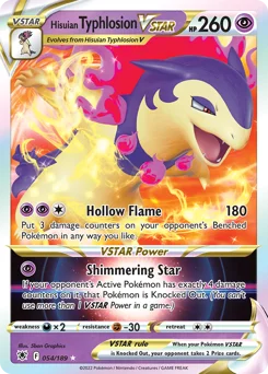 Hisuian Typhlosion VSTAR Pokemon card from Astral Radiance, card number 54