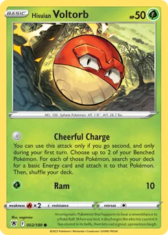 Hisuian Voltorb Pokemon card from Astral Radiance, card number 2