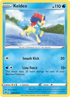 Keldeo Pokemon card from Astral Radiance, card number 45