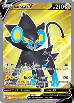 Luxray V Pokemon card from Astral Radiance, card number 168