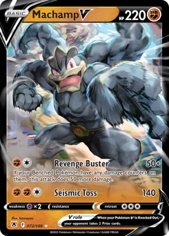 Machamp V Pokemon card from Astral Radiance, card number 72