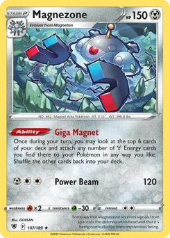 Magnezone Pokemon card from Astral Radiance, card number 107