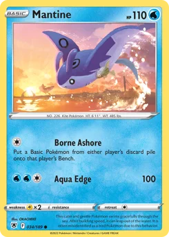 Mantine Pokemon card from Astral Radiance, card number 34