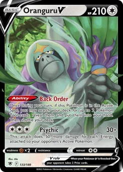 Oranguru V Pokemon card from Astral Radiance, card number 133