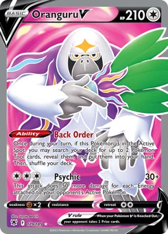 Oranguru V Pokemon card from Astral Radiance, card number 179