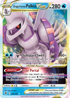 Origin Forme Palkia VSTAR Pokemon card from Astral Radiance, card number 40
