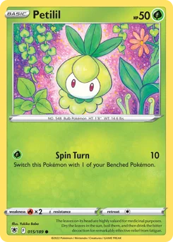 Petilil Pokemon card from Astral Radiance, card number 15