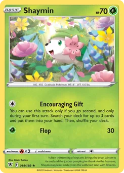Shaymin Pokemon card from Astral Radiance, card number 14