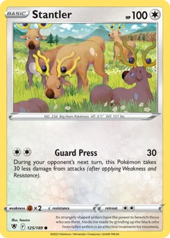 Stantler Pokemon card from Astral Radiance, card number 125