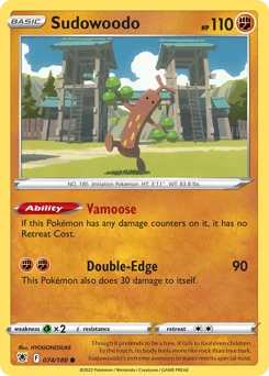Sudowoodo Pokemon card from Astral Radiance, card number 74