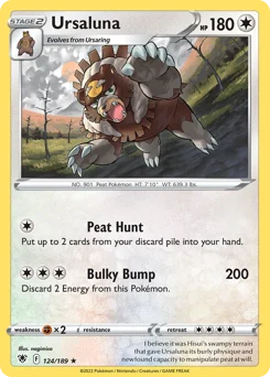 Ursaluna Pokemon card from Astral Radiance, card number 124