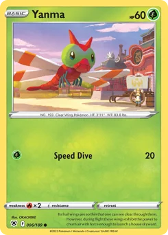 Yanma Pokemon card from Astral Radiance, card number 6