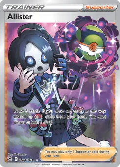Allister Pokemon card from Astral Radiance Trainer Gallery, card number TG24