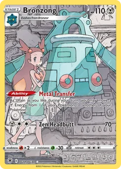 Bronzong Pokemon card from Astral Radiance Trainer Gallery, card number TG11