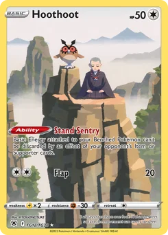 Hoothoot Pokemon card from Astral Radiance Trainer Gallery, card number TG12