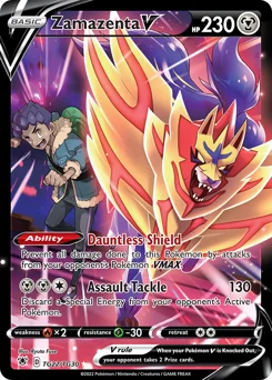 Zamazenta V Pokemon card from Astral Radiance Trainer Gallery, card number TG22