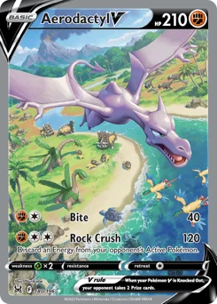 Aerodactyl V Pokemon card from Lost Origin, card number 180