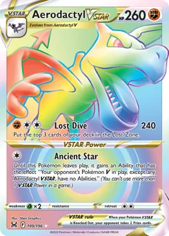 Aerodactyl VSTAR Pokemon card from Lost Origin, card number 199