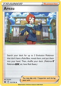 Arezu Pokemon card from Lost Origin, card number 153