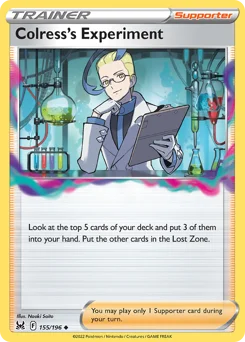 Colress's Experiment Pokemon card from Lost Origin, card number 155