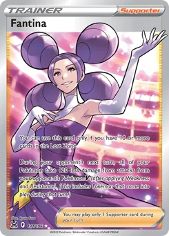 Fantina Pokemon card from Lost Origin, card number 191