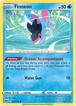 Finneon Pokemon card from Lost Origin, card number 40