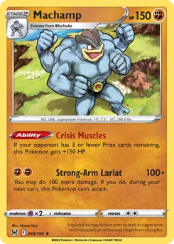 Machamp Pokemon card from Lost Origin, card number 88