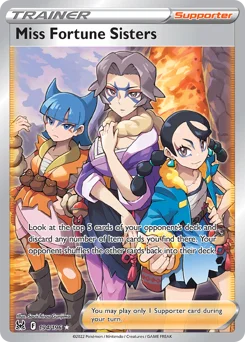 Miss Fortune Sisters Pokemon card from Lost Origin, card number 194