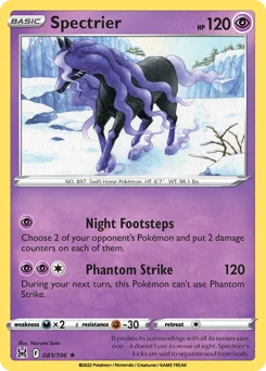 Spectrier Pokemon card from Lost Origin, card number 81