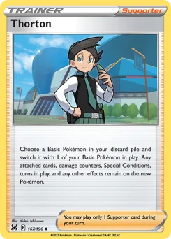 Thorton Pokemon card from Lost Origin, card number 167