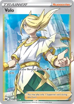 Volo Pokemon card from Lost Origin, card number 196