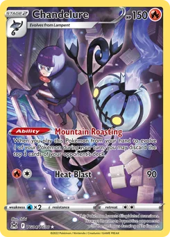 Chandelure Pokemon card from Lost Origin Trainer Gallery, card number TG04