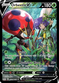 Orbeetle V Pokemon card from Lost Origin Trainer Gallery, card number TG12