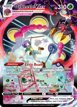 Orbeetle VMAX Pokemon card from Lost Origin Trainer Gallery, card number TG13