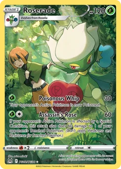 Roserade Pokemon card from Lost Origin Trainer Gallery, card number TG02