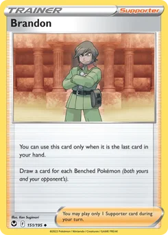 Brandon Pokemon card from Silver Tempest, card number 151