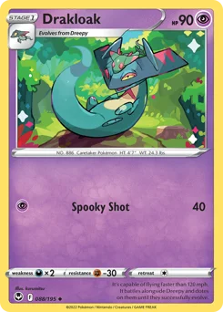 Drakloak Pokemon card from Silver Tempest, card number 88