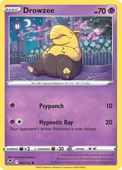Drowzee Pokemon card from Silver Tempest, card number 60