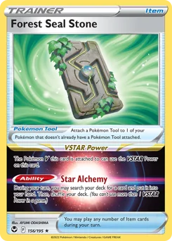 Forest Seal Stone Pokemon card from Silver Tempest, card number 156