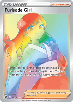 Furisode Girl Pokemon card from Silver Tempest, card number 205