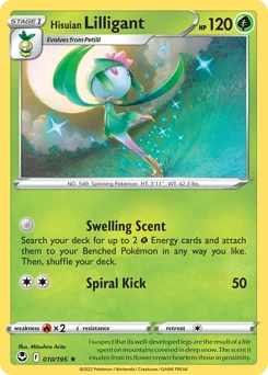 Hisuian Lilligant Pokemon card from Silver Tempest, card number 10
