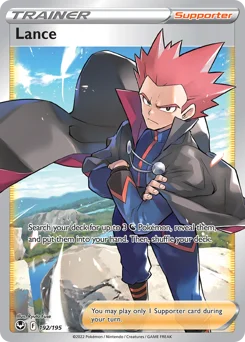 Lance Pokemon card from Silver Tempest, card number 192