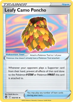 Leafy Camo Poncho Pokemon card from Silver Tempest, card number 160