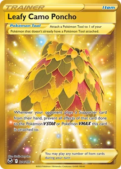 Leafy Camo Poncho Pokemon card from Silver Tempest, card number 214
