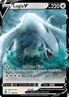 Lugia V Pokemon card from Silver Tempest, card number 138