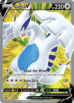 Lugia V Pokemon card from Silver Tempest, card number 185