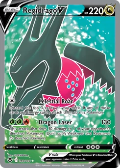 Regidrago V Pokemon card from Silver Tempest, card number 183